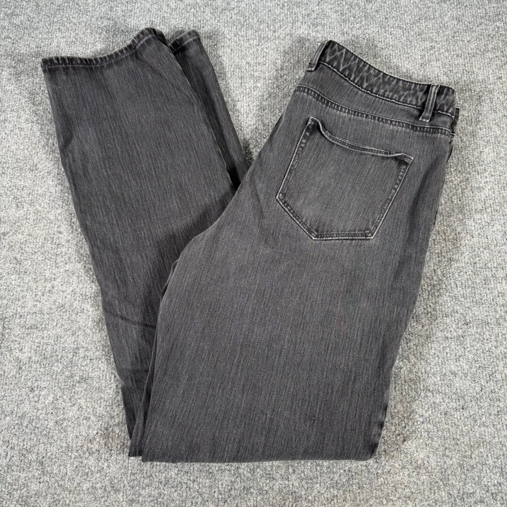 LL Bean Classic Fit Jeans Womens 12 Tall Charcoal Gray Straight Leg 503551 #4498